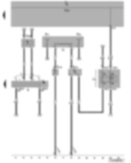 Wiring Diagram  VW JETTA 2010 - Heated rear window relay - onboard supply control unit - radio - aerial - radio aerial 2 - right aerial module - frequency modulation (FM) frequency filter in negative wire - frequency modulation (FM) frequency filter in positive wire - heated rear window