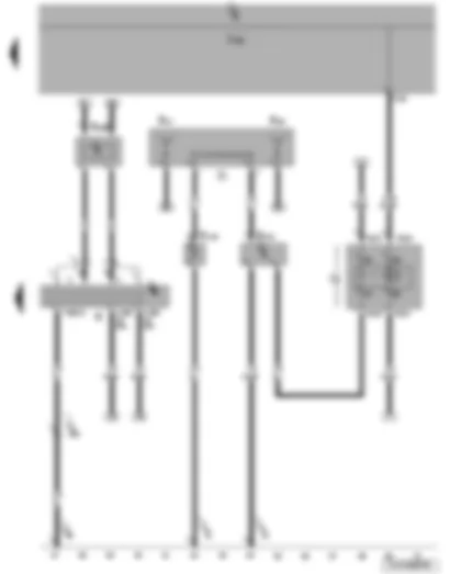 Wiring Diagram  VW JETTA 2010 - Heated rear window relay - onboard supply control unit - radio - aerial - radio aerial 2 - right aerial module - frequency modulation (FM) frequency filter in negative wire - frequency modulation (FM) frequency filter in positive wire - heated rear window