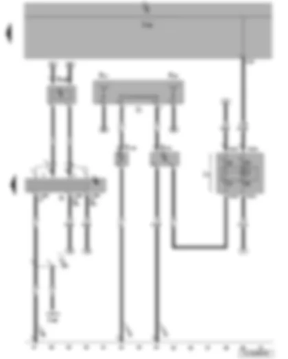 Wiring Diagram  VW JETTA 2010 - Heated rear window relay - onboard supply control unit - radio - aerial - radio aerial 2 - right aerial module - frequency modulation (FM) frequency filter in negative wire - frequency modulation (FM) frequency filter in positive wire - heated rear window