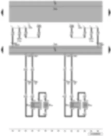 Wiring Diagram  VW JETTA 2010 - Control unit with display for radio and navigation sytem - rear left loudspeaker - rear right loudspeaker