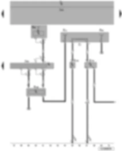 Wiring Diagram  VW JETTA 2010 - Control unit with display for radio and navigation system - onboard supply control unit - aerial - navigation system aerial - right aerial module - frequency modulation (FM) frequency filter in negative wire - frequency modulation (FM) frequency filter in positive wire