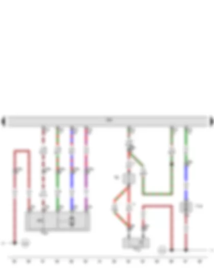 Wiring Diagram  VW JETTA 2007 - Contact switch in lock cylinder for rear lid - anti-theft alarm system and central locking system - Rear right central locking lock unit - Convenience system central control unit - Series resistor - Rear lid release motor