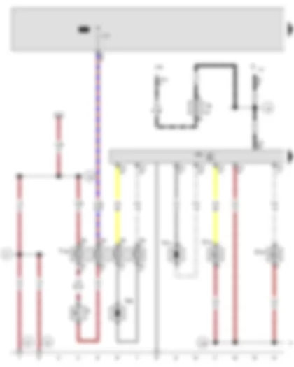 Wiring Diagram  VW JETTA 2007 - Airbag coil connector and return ring with slip ring - Horn plate - Airbag control unit - Driver side airbag igniter - Front passenger side airbag igniter 1