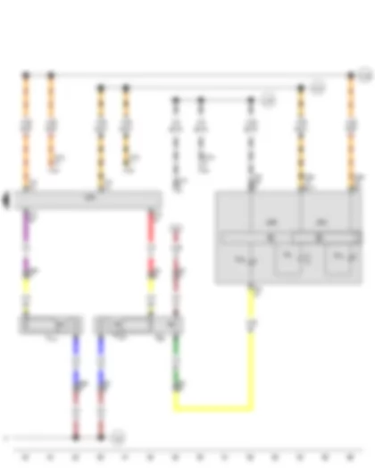 Wiring Diagram  VW JETTA 2008 - Driver side belt switch - Front left belt switch - Front right belt switch - Buzzer and gong - Airbag control unit - Control unit in dash panel insert - Data bus diagnostic interface