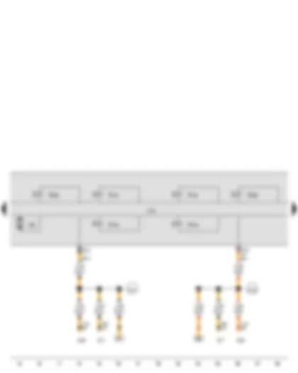 Wiring Diagram  VW JETTA 2008 - ABS control unit - Rear right ABS inlet valve - Rear left ABS inlet valve - Rear right ABS outlet valve - Rear left ABS outlet valve - Vehicle stabilization program switch valve 1 - Vehicle stabilization program switch valve 2 - ABS hydraulic pump