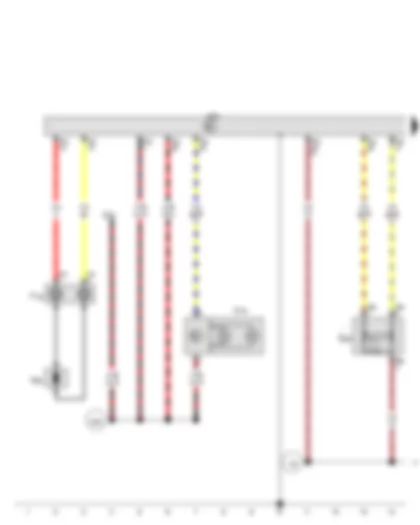 Wiring Diagram  VW JETTA 2014 - Key operated switch to deactivate front passenger side airbag - Airbag control unit - Front passenger side airbag deactivated warning lamp - Driver side airbag igniter