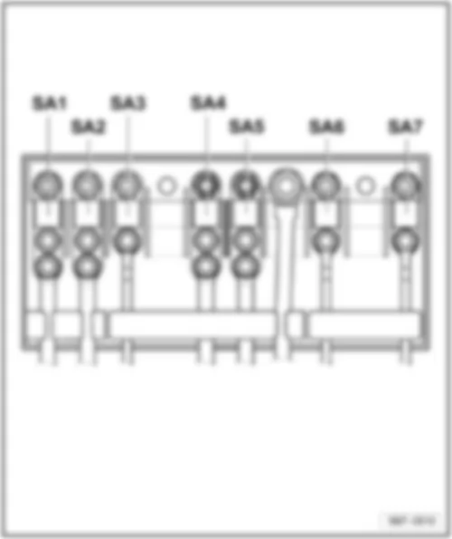 VW JETTA 2009 Overview of fuses (electronics box low)