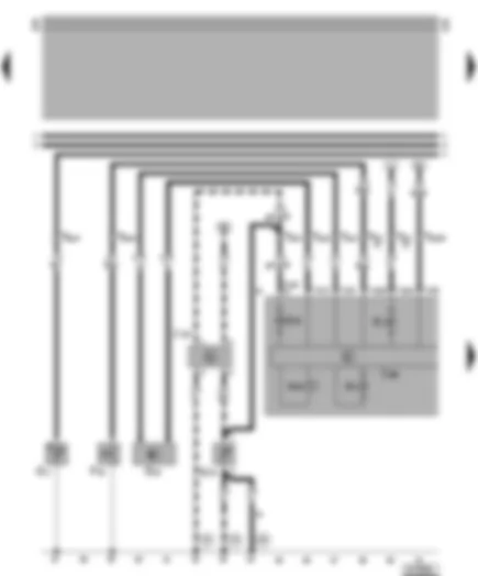 Электросхемa  VW LT 2001 - Комбинация приборов - указатель низкого уровня охлаждающей жидкости - контроль давления масла - датчик спидометра - контрольная лампа генератора