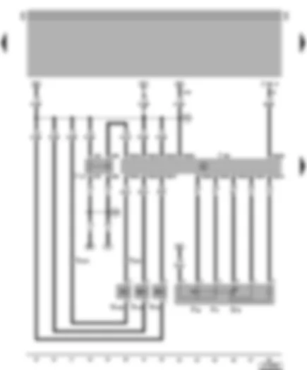 Wiring Diagram  VW LT 1999 - Diesel direct injection system control unit -  - charge pressure control solenoid valve - terminal 30 voltage supply relay - commencement of injection valve - exhaust gas recirculation - idling switch - accelerator pedal position sender