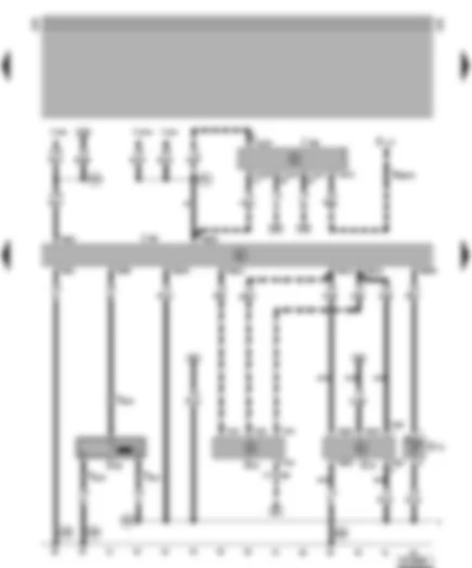 Wiring Diagram  VW LT 1999 - Diesel direct injection system control unit - engine speed sender - air mass meter - intake manifold temperature sender - self-diagnosis connection - immobilizer control unit
