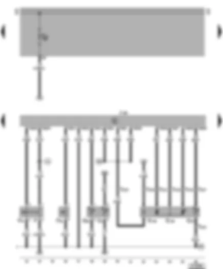 Wiring Diagram  VW LT 1999 - Diesel direct injection system control unit - metering adjuster - modulating piston movement sender - fuel temperature sender - coolant temperature sender - pedal switsch - brake light switch