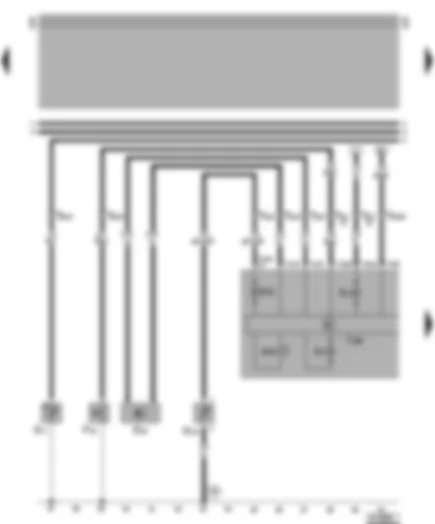 Электросхемa  VW LT 2005 - Комбинация приборов - указатель низкого уровня охлаждающей жидкости - контроль давления масла - датчик спидометра - контрольная лампа генератора