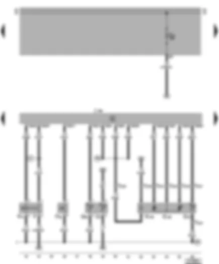 Wiring Diagram  VW LT 1999 - Diesel direct injection system control unit - metering adjuster - modulating piston movement sender - fuel temperature sender - coolant temperature sender - pedal switsch - brake light switch