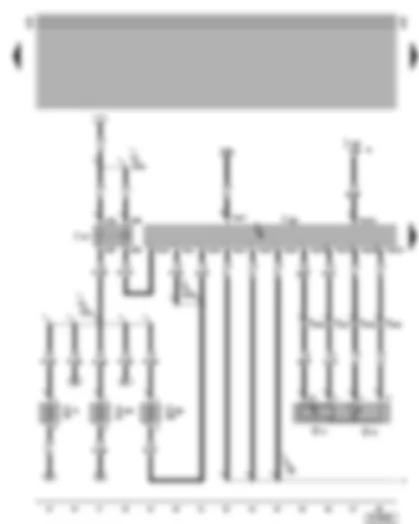 Электросхемa  VW LT 2005 - Блок управления системы впрыска дизельного двигателя - реле электропитания - кл. 30 - датчики давления и температуры во впускном коллекторе - предохранители