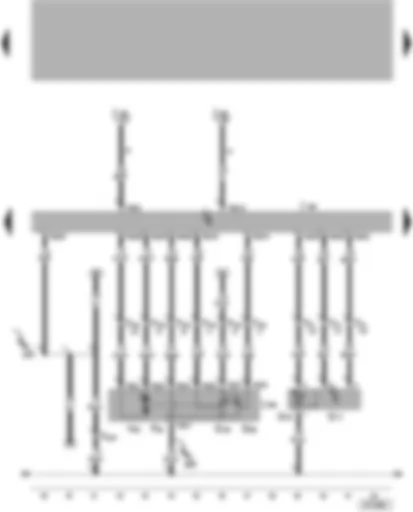 Электросхемa  VW LUPO 2000 - Блок управления системы впрыска 4AV/4CV - блок дроссельной заслонки - датчик давления во впускном коллекторе - датчик температуры во впускном коллекторе