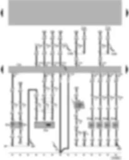 Wiring Diagram  VW LUPO 2006 - 4LV control unit (injection system) - Hall sender 1 - coolant temperature sender - injectors