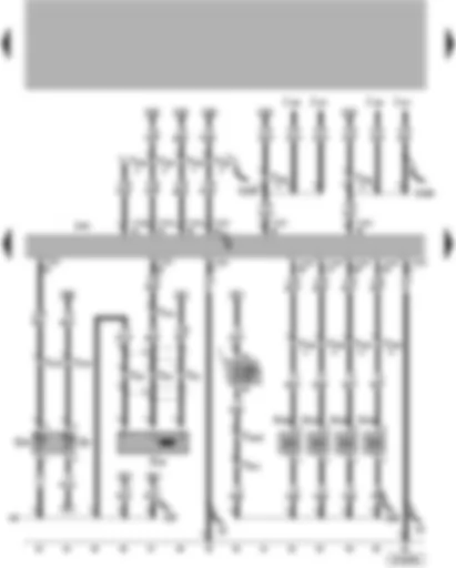 Wiring Diagram  VW LUPO 2000 - 4LV control unit (injection system) - Hall sender 1 - coolant temperature sender - injectors