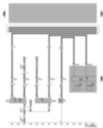 Электросхемa  VW NEW BEETLE CABRIOLET 2003 - Блок управления с дисплеем в комбинации приборов - датчик давления масла - датчик скорости - датчик уровня и температуры масла