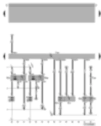 Электросхемa  VW NEW BEETLE CABRIOLET 2003 - Блок управления Motronic - катушки зажигания с выходными каскадами - датчик температуры охлаждающей жидкости - датчик температуры во впускном коллекторе - датчик давления во впускном коллекторе