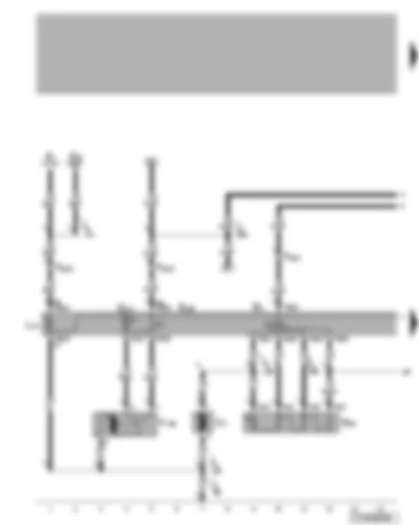 Wiring Diagram  VW NEW BEETLE CABRIOLET 2007 - Fresh air blower switch - fresh air and air recirculation flap switch - fresh air blower series resistor with overheating fuse - fresh air blower - fresh air and air recirculation flap control motor
