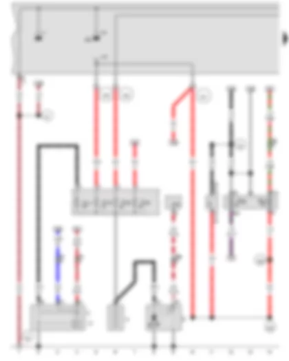 Wiring Diagram  VW NEW BEETLE CABRIOLET 2005 - Battery - Starter - Alternator - Voltage regulator - Ignition/starter switch - X-contact relief relay - Starter inhibitor relay (clutch pedal switch) - Fuse 29 in fuse holder - Fuse 37 in fuse holder