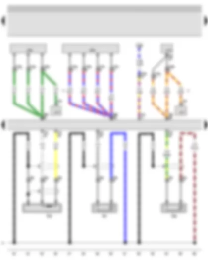 Wiring Diagram  VW NEW BEETLE 1999 - Engine speed sender - Knock sensor 1 - Knock sensor 2 - Motronic control unit