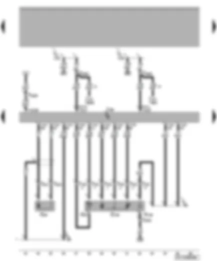 Электросхемa  VW NEW BEETLE 2004 - Блок управления системы впрыска дизельного двигателя - датчик хода иглы форсунки - датчик температуры топлива - датчик регулятора цикловой подачи ТНВД - регулятор цикловой подачи ТНВД