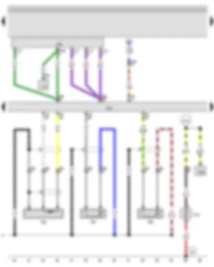 Wiring Diagram  VW NEW BEETLE 1999 - Engine speed sender - Knock sensor 1 - Knock sensor 2 - Motronic control unit