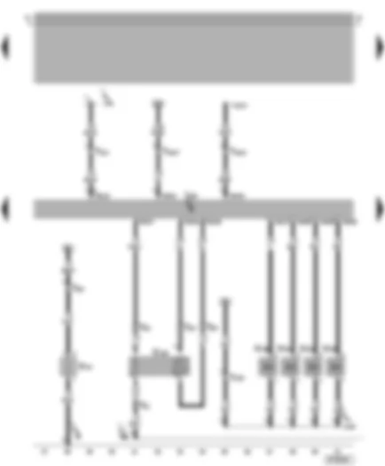 Wiring Diagram  VW NEW BEETLE 1999 - Motronic control unit - injectors - lambda probe II - heater element