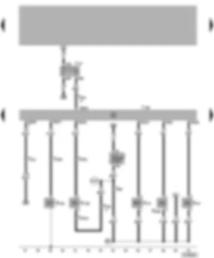 Wiring Diagram  VW NEW BEETLE 1999 - Diesel direct injection system control unit - intake manifold flap change-over valve - exhaust gas recirculation valve - charge pressure control solenoid valve - commencement of injection valve - voltage supply relay