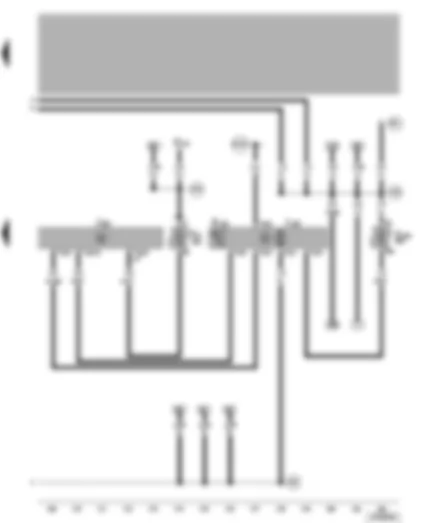 Wiring Diagram  VW NEW BEETLE 1999 - Convenience system central control unit - control unit for sliding sunroof adjustment - regulator for sliding sunroof adjustment