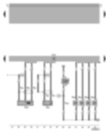 Wiring Diagram  VW NEW BEETLE 2002 - Motronic control unit - knock sensor - engine speed sender - injectors