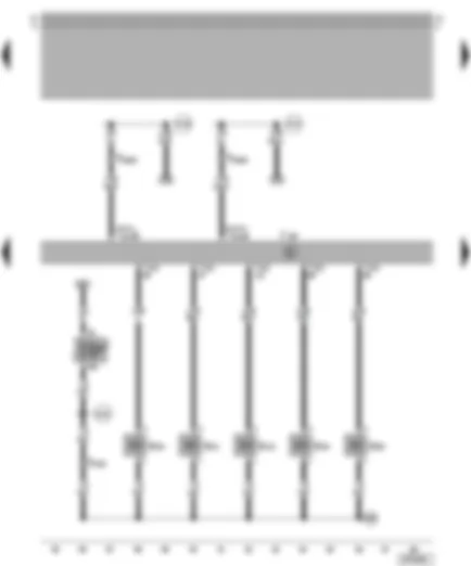 Wiring Diagram  VW NEW BEETLE 2002 - Motronic control unit - injectors - fuse
