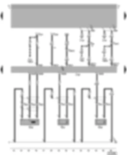 Wiring Diagram  VW NEW BEETLE 1999 - Motronic control unit - engine speed sender - knock sensor I - knock sensor II