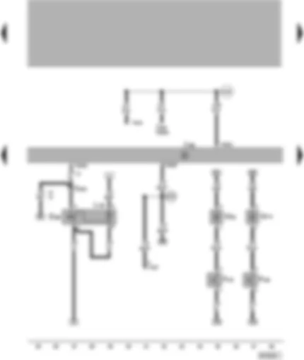 Wiring Diagram  VW NEW BEETLE 1999 - Central locking control unit - remote release switches for tailgate/boot lid - illuminated vanity mirror (driver and front passenger side) - self-diagnosis connection