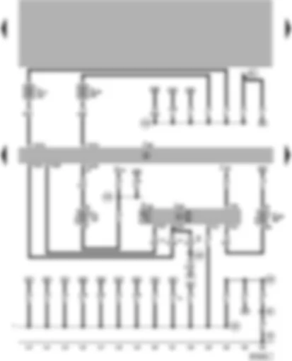 Wiring Diagram  VW NEW BEETLE 1999 - Central locking control unit - sliding sunroof adjustment control unit - sliding sunroof adjustment regulator - dash panel insert