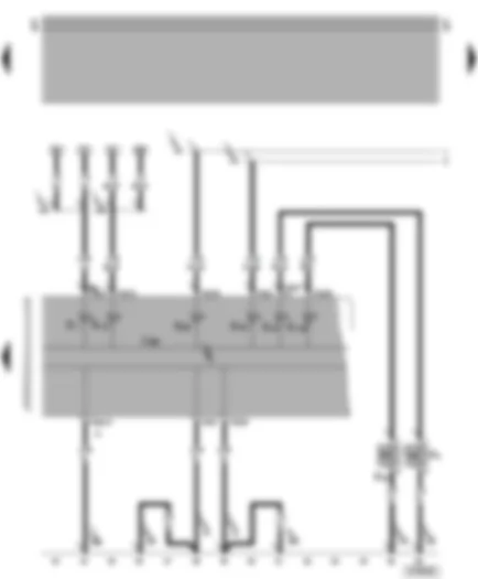 Wiring Diagram  VW NEW BEETLE 1999 - Dash panel insert - handbrake warning - brake fluid level warning contact - turn signal warning lamps - main beam warning lamp - rear fog light warning lamp