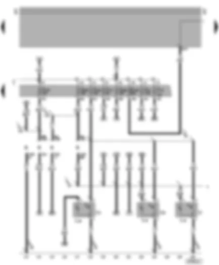 Wiring Diagram  VW NEW BEETLE 1999 - Connection for radio - front and rear cigarette lighter - socket