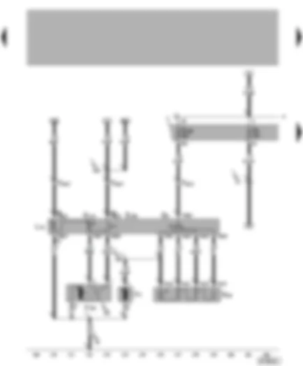 Wiring Diagram  VW NEW BEETLE 1999 - Fresh air blower switch - fresh air/air recirculation flap switch - fresh air blower - fresh air/recirculated air flap control motor