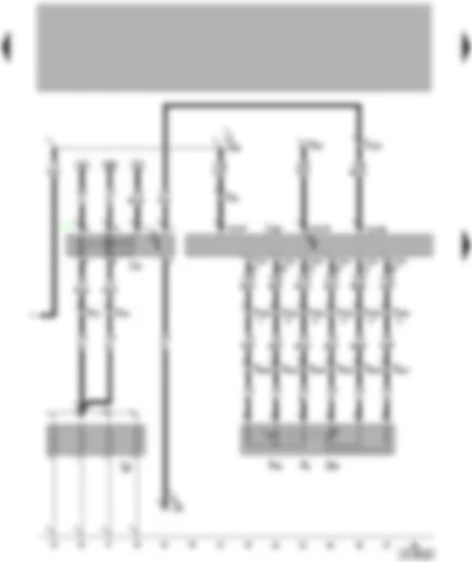 Wiring Diagram  VW NEW BEETLE 2001 - Diesel direct injection system control unit - kick-down switch - idling speed switch - accelerator position sender - glow plug - (engine)