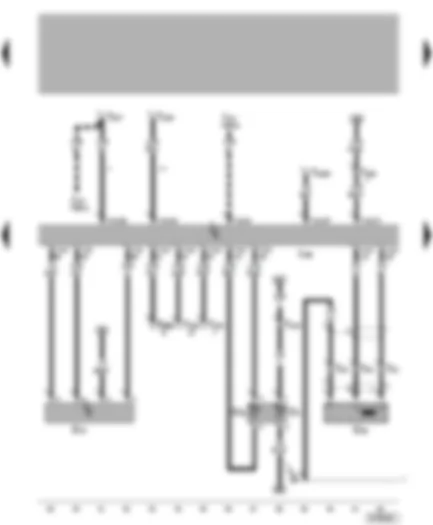 Wiring Diagram  VW NEW BEETLE 2001 - Diesel direct injection system control unit - coolant temperature display sender - air mass meter - engine speed sender