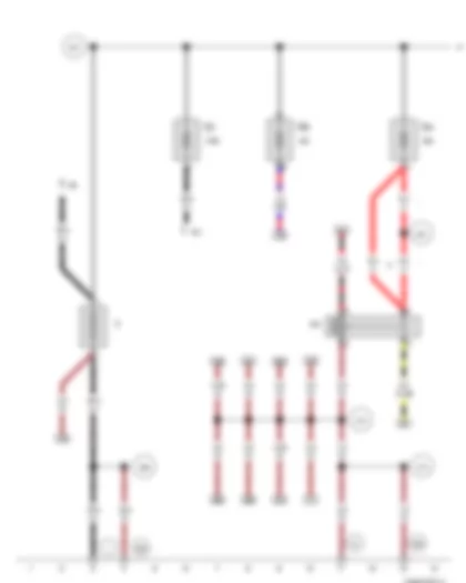Wiring Diagram  VW NEW BORA 2012 - Battery - X-contact relief relay - Fuse 1 in fuse holder A - Fuse 4 in fuse holder A - Fuse 6 on fuse holder B