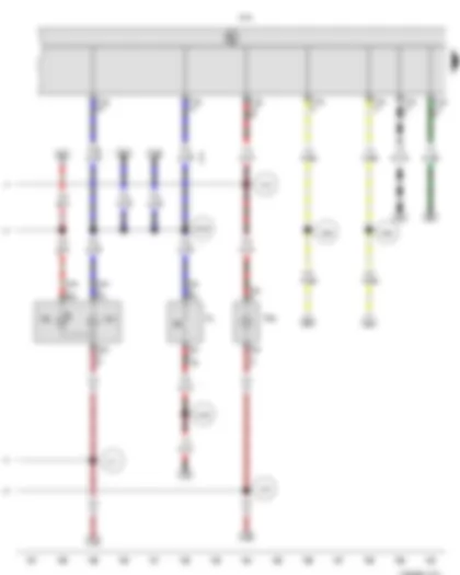 Wiring Diagram  VW NEW BORA 2013 - Reversing light switch - Onboard supply control unit - Right tail light bulb - Right reversing light bulb - Additional brake light bulb