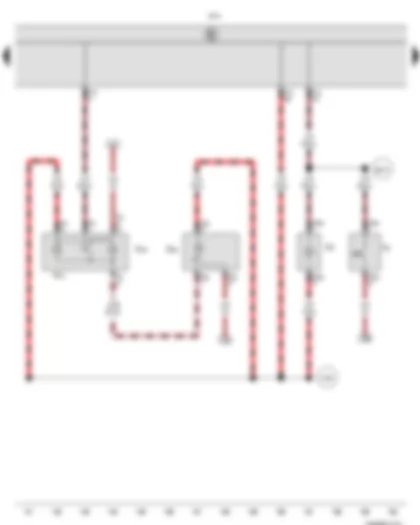 Wiring Diagram  VW NEW BORA 2013 - Luggage compartment light switch - Onboard supply control unit - Luggage compartment light - Front passenger reading light - Driver side reading light - Rear interior light