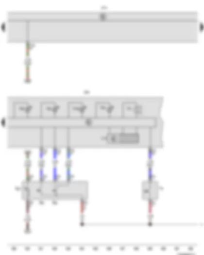 Wiring Diagram  VW NEW BORA 2014 - Intermittent wiper regulator - Multifunction display call-up button - Reset button - Handbrake warning switch - Control unit in dash panel insert - Onboard supply control unit
