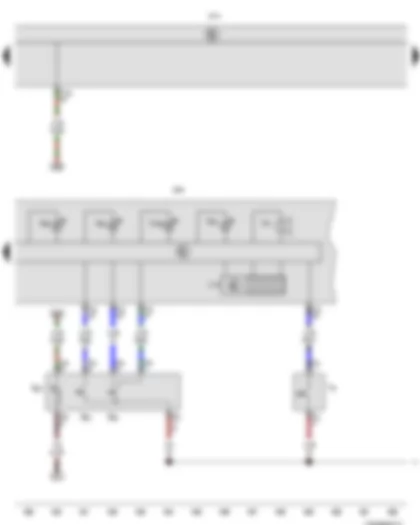 Wiring Diagram  VW NEW BORA 2013 - Intermittent wiper regulator - Multifunction display call-up button - Reset button - Handbrake warning switch - Control unit in dash panel insert - Onboard supply control unit