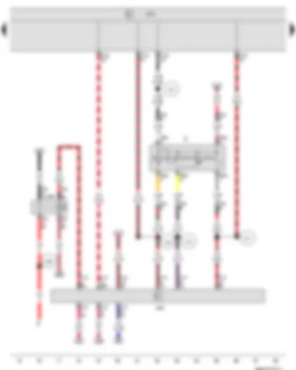 Wiring Diagram  VW NEW SAGITAR 2012 - Ignition/starter switch - Onboard supply control unit - Terminal 50 voltage supply relay - Converter box - Connection (86s) - in dash panel wiring harness