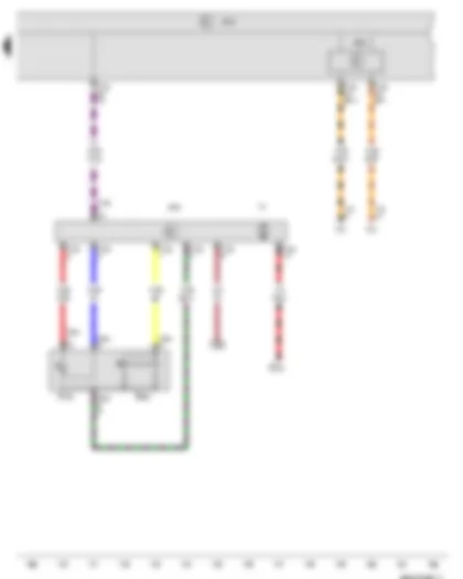 Wiring Diagram  VW NEW SAGITAR 2013 - Sliding sunroof adjustment regulator - Button 1 for tilting roof - Sliding sunroof adjustment control unit - Onboard supply control unit - Data bus diagnostic interface - Sliding sunroof motor