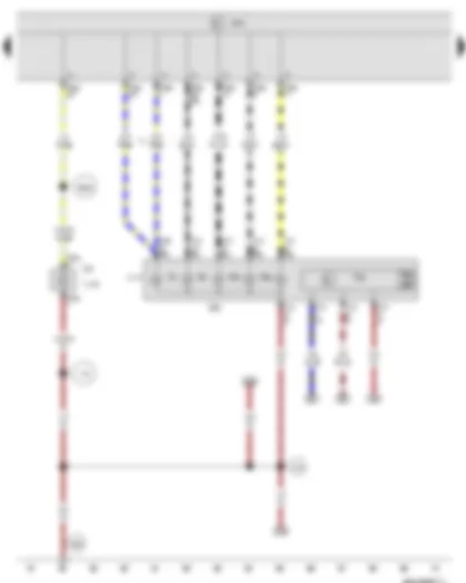 Wiring Diagram  VW NEW SAGITAR 2012 - Onboard supply control unit - Left fog light bulb - Left cornering light bulb - Left daytime running light bulb - Front left headlight - Left side light bulb - Front left turn signal bulb - Left headlight range control motor