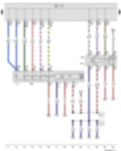 Wiring Diagram  VW NEW SAGITAR 2012 - Switch and instrument illumination regulator - Headlight range control regulator - Onboard supply control unit - Front right headlight - Right side light bulb - Front right turn signal bulb - Right headlight range control motor